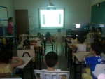 Na LOUSA, os alunos do JARDIM 2 da tia Gabi e tia Thaiz